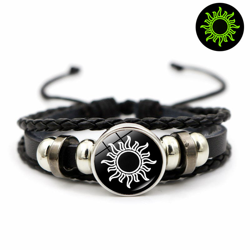 Luminous Sun And Moon Lovers Couple Leather Bracelet My Store