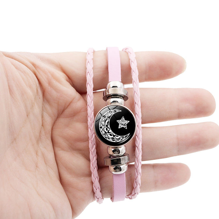 Luminous Sun And Moon Lovers Couple Leather Bracelet My Store