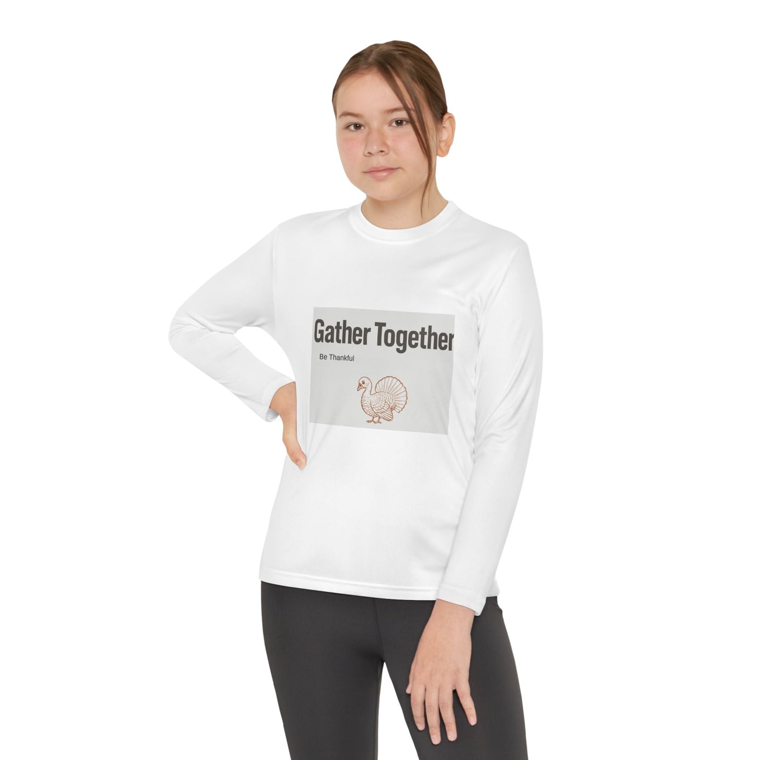 Thanksgiving Youth Long Sleeve Tee, Gather Together Shirt, Kids Long Sleeve Shirt, Family Celebration Apparel, Holiday Gift Printify