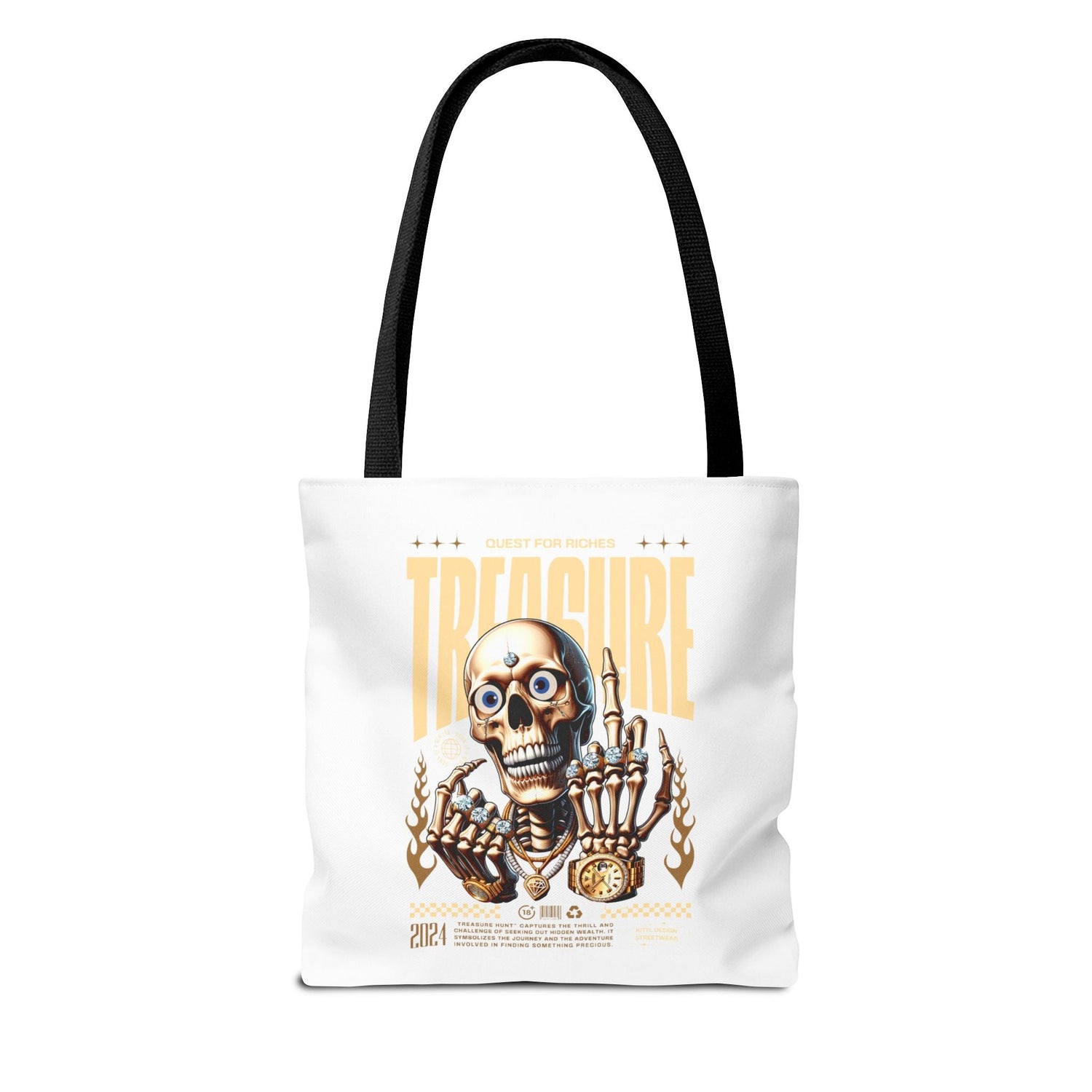 Treasure Hunting Tote Bag, Skull Design, Fun Beach Bag, Unique Gift for Adventurers, Perfect for Everyday Use Printify