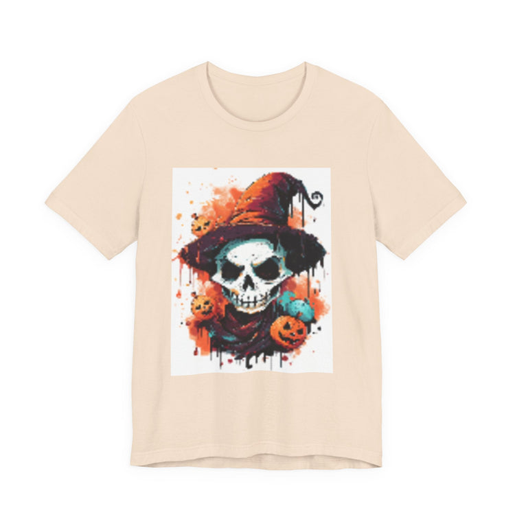 Halloween Skull Graphic Tee, Unisex Short Sleeve T-Shirt, Spooky Apparel, Fall Fashion, Halloween Costume Tee Printify