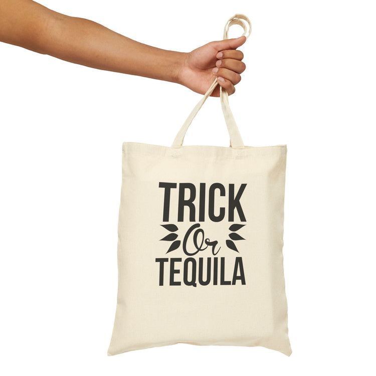 Halloween Trick or Tequila Tote Bag | Spooky Party Shopping Bag | Fall Festival Essential | Reusable Cotton Bag Printify