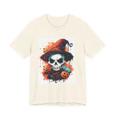 Halloween Skull Graphic Tee, Unisex Short Sleeve T-Shirt, Spooky Apparel, Fall Fashion, Halloween Costume Tee Printify