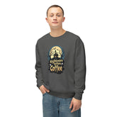 Unisex Lightweight Crewneck Sweatshirt - Nightmare Before Coffee Printify