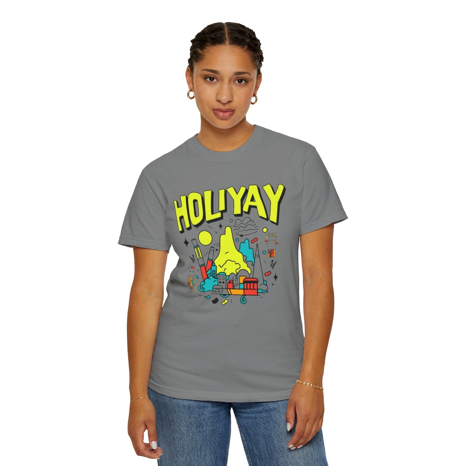 Holi-Yay Graphic T-Shirt, Fun Summer Tee, Unique Gift, Casual Wear, Birthday, Holiday Celebration, Unisex Apparel Printify