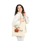 Halloween Pumpkin Canvas Tote Bag – Reusable Eco-Friendly Cotton Shopping Bag – Fall Gift, Trick or Treat Tote for Spooky Season Printify