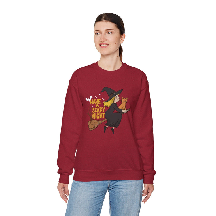 Halloween Witch Sweatshirt, Cozy Crewneck, Unisex Sweater, Spooky Season Apparel, Scary Night Gift, Fall Fashion Printify