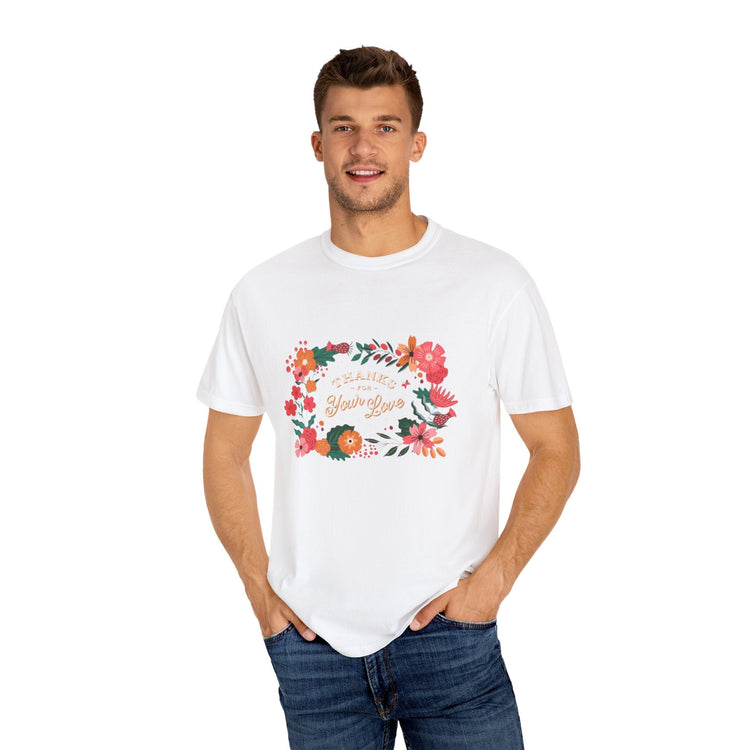 Floral Thank You T-Shirt, Comfortable Gift Tee, Unisex Floral Tee, Casual Style Shirt, Appreciation Day Gift, Everyday Wear Printify