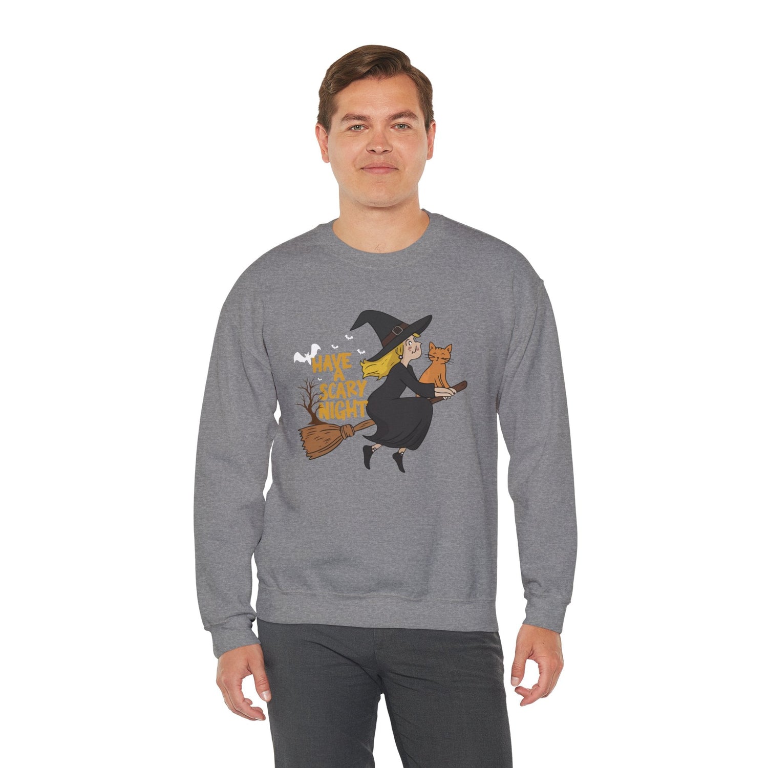 Halloween Witch Sweatshirt, Cozy Crewneck, Unisex Sweater, Spooky Season Apparel, Scary Night Gift, Fall Fashion Printify