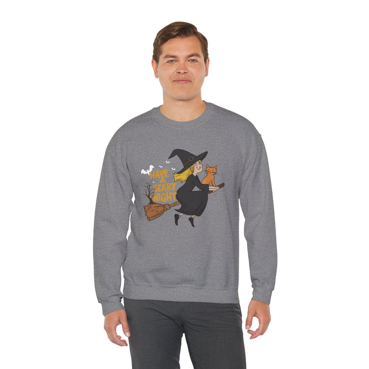 Halloween Witch Sweatshirt, Cozy Crewneck, Unisex Sweater, Spooky Season Apparel, Scary Night Gift, Fall Fashion Printify