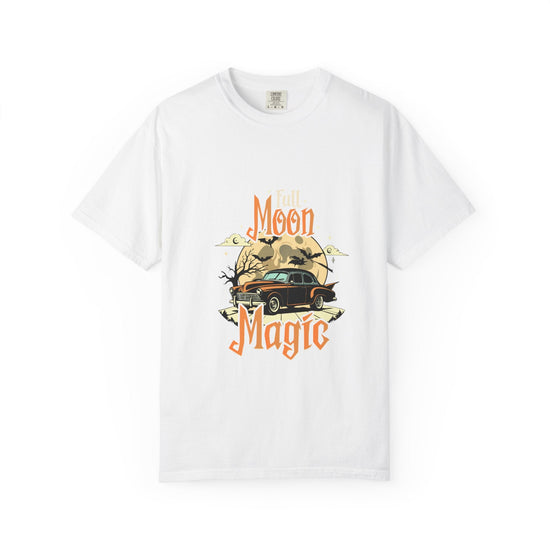 Moon Magic Unisex Garment-Dyed T-shirt, Vintage Car Tee, Astrology Gift, Casual Wear, Moon Lover Apparel, Unisex Soft T-shirt Printify