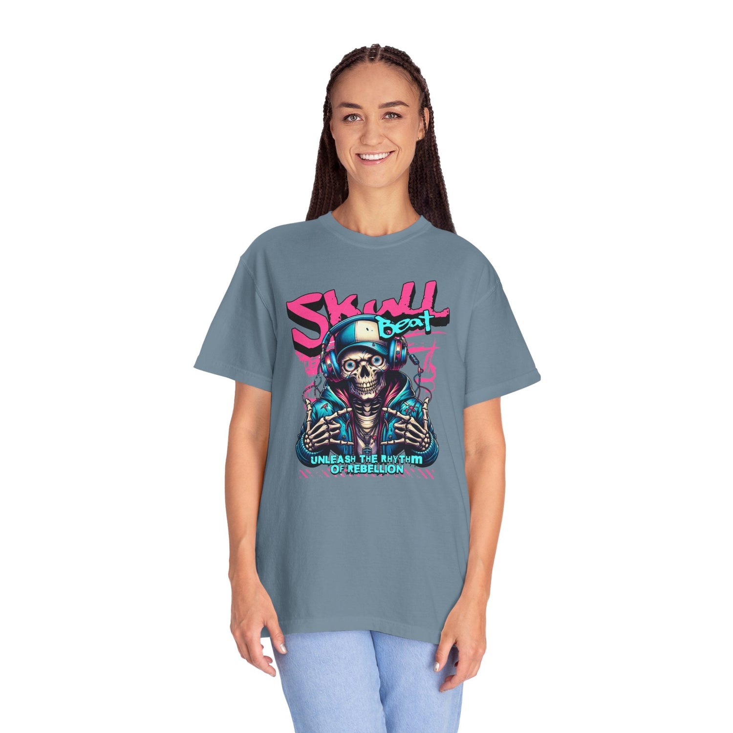 Skull Beat Unisex T-Shirt - Music Lover Graphic Tee, Halloween Costume, Premium Cotton Streetwear Gift for Men & Women, Alternative Fashion Printify