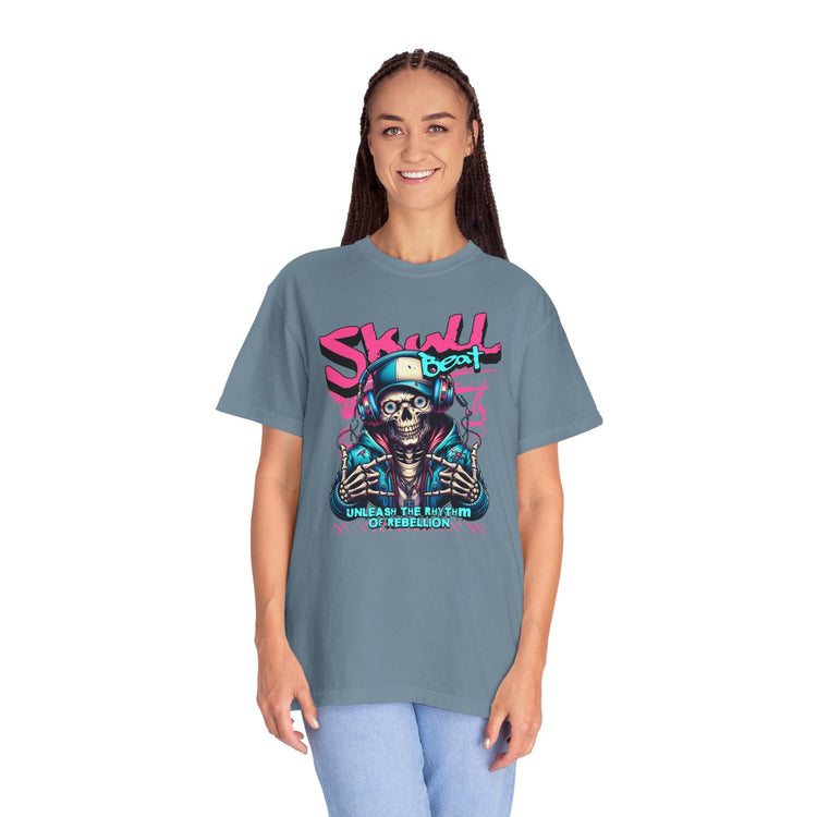 Skull Beat Unisex T-Shirt - Music Lover Graphic Tee, Halloween Costume, Premium Cotton Streetwear Gift for Men & Women, Alternative Fashion Printify