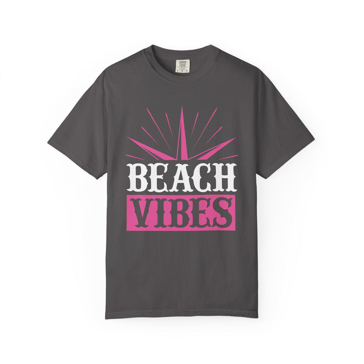 Beach Vibes Unisex Garment-Dyed T-Shirt, Summer Tee, Beachwear, Vacation Shirt, Gift for Surf Lovers, Casual Everyday Style Printify