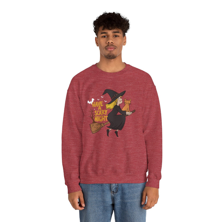 Halloween Witch Sweatshirt, Cozy Crewneck, Unisex Sweater, Spooky Season Apparel, Scary Night Gift, Fall Fashion Printify