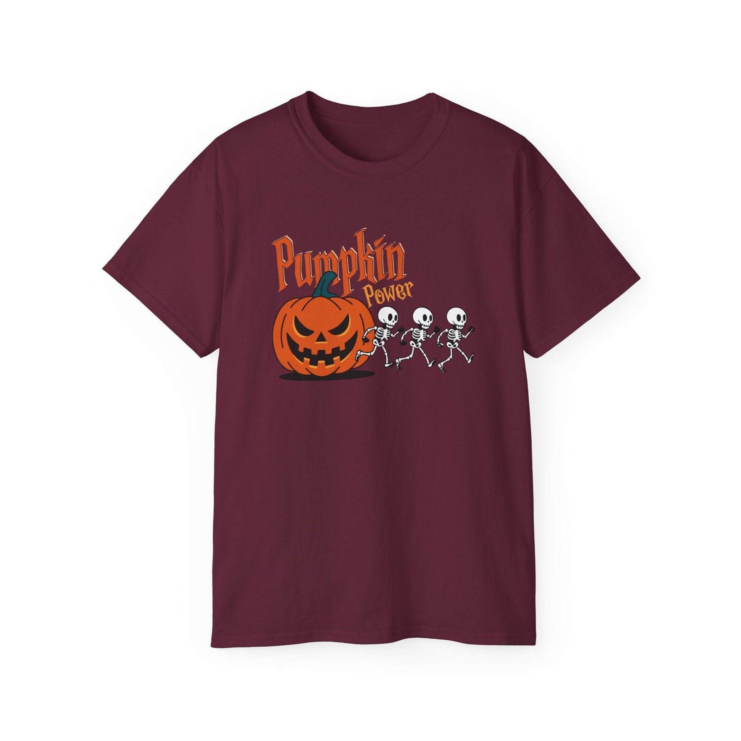 Halloween Skeleton Pumpkin Tee, Spooky Graphic Shirt, Unisex Fall Fashion, Halloween Costume Top, Fun October Apparel Printify