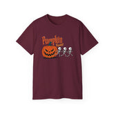 Halloween Skeleton Pumpkin Tee, Spooky Graphic Shirt, Unisex Fall Fashion, Halloween Costume Top, Fun October Apparel Printify