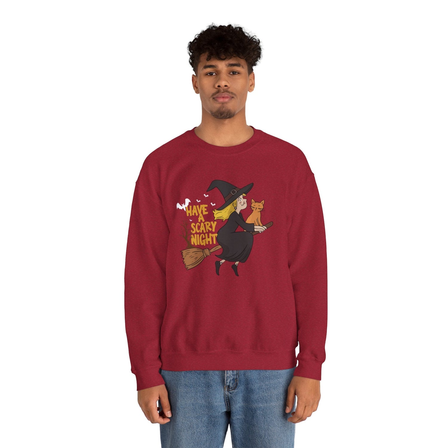 Halloween Witch Sweatshirt, Cozy Crewneck, Unisex Sweater, Spooky Season Apparel, Scary Night Gift, Fall Fashion Printify