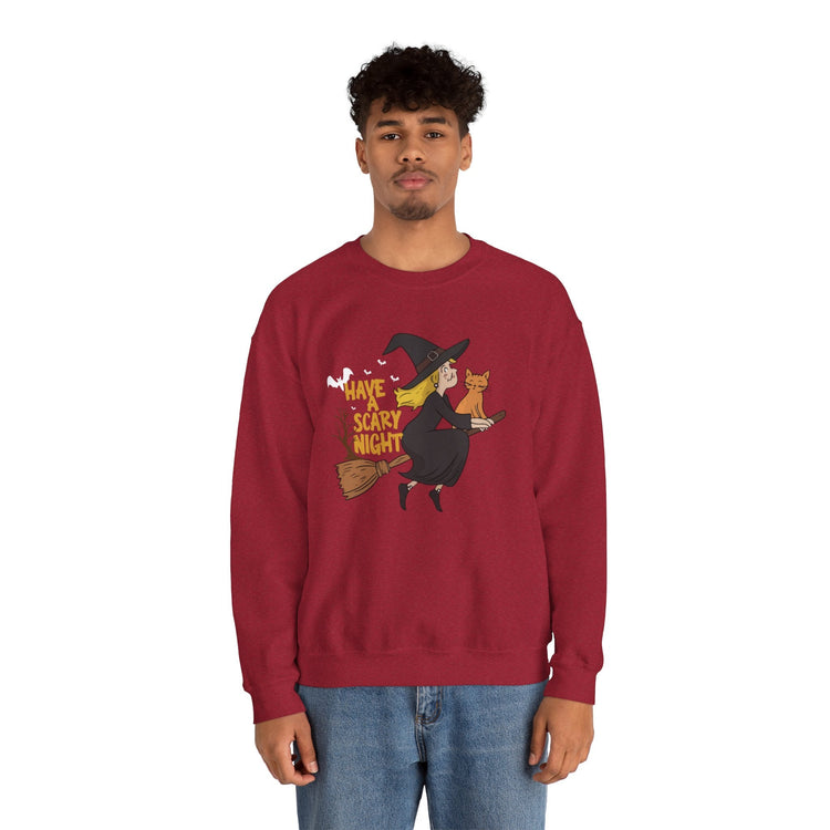 Halloween Witch Sweatshirt, Cozy Crewneck, Unisex Sweater, Spooky Season Apparel, Scary Night Gift, Fall Fashion Printify