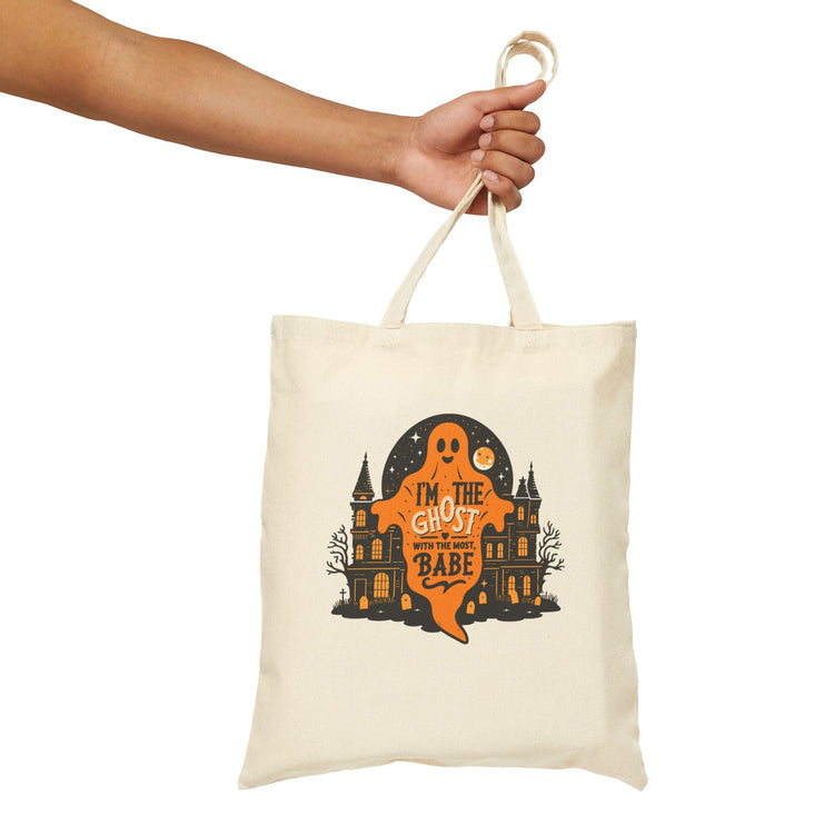 Spooky Ghost Tote Bag | Halloween, Trick or Treat, Eco-Friendly, Everyday Use, Gift for Her Printify