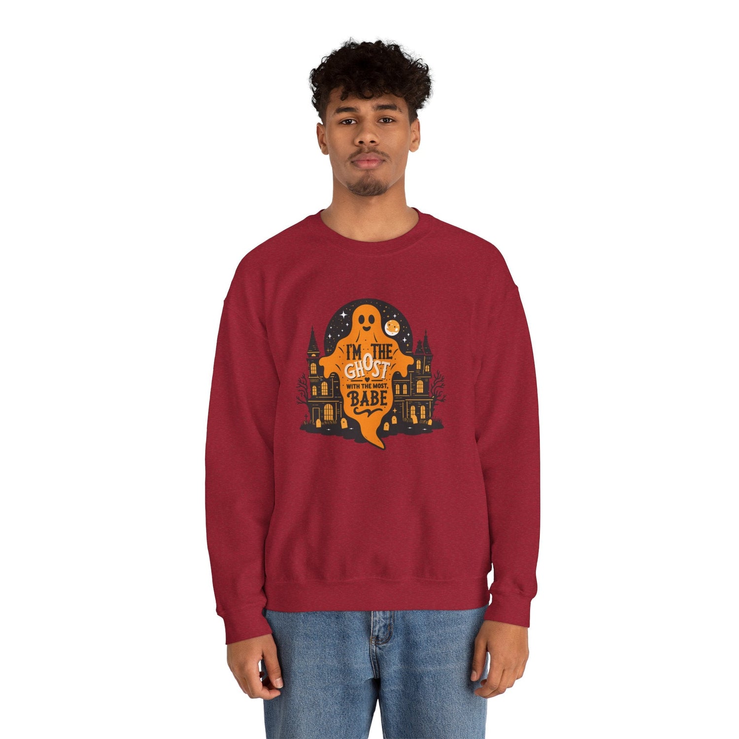 Unisex Halloween Ghost Sweatshirt - Spooky Vibes, Cozy Apparel, Perfect for Fall, Ghost Lover Gift, Halloween Celebration Printify