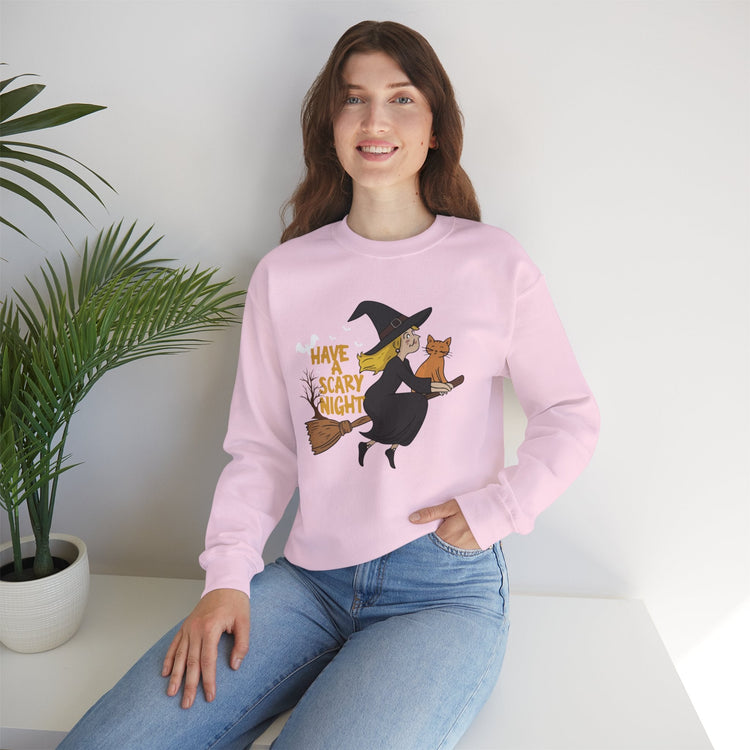 Halloween Witch Sweatshirt, Cozy Crewneck, Unisex Sweater, Spooky Season Apparel, Scary Night Gift, Fall Fashion Printify