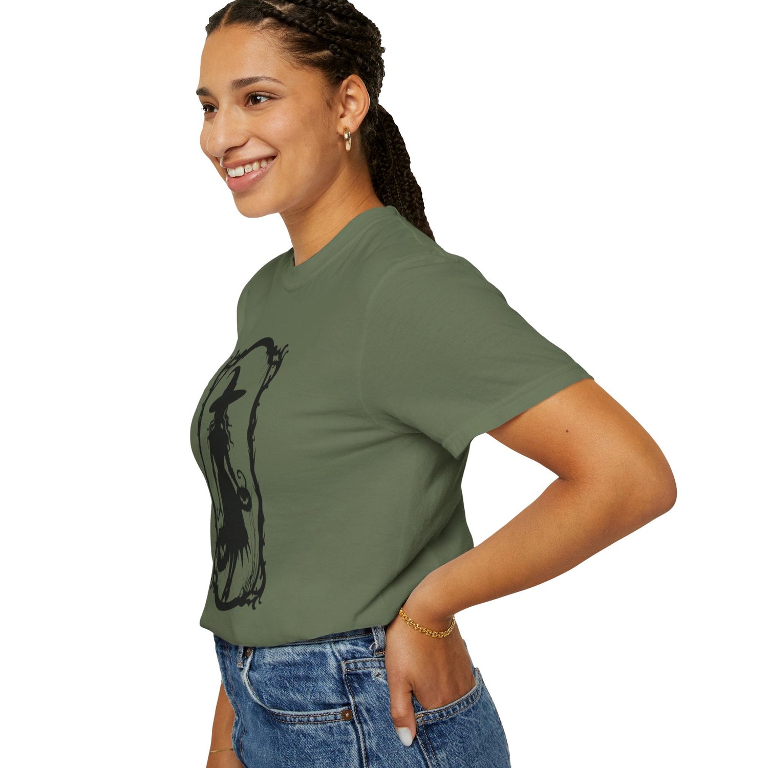 Witchy Garment-Dyed T-Shirt | Halloween Fashion Unisex Tee | Spooky Fall Apparel | Witch Costume Essential Printify