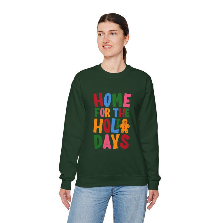 Home for the Holidays Crewneck Sweatshirt, Festive Sweater, Winter Apparel, Christmas Gift, Cozy Holiday Wear Printify