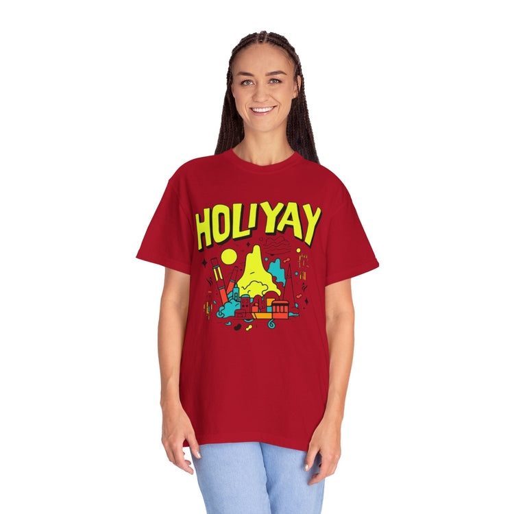 Holi-Yay Graphic T-Shirt, Fun Summer Tee, Unique Gift, Casual Wear, Birthday, Holiday Celebration, Unisex Apparel Printify