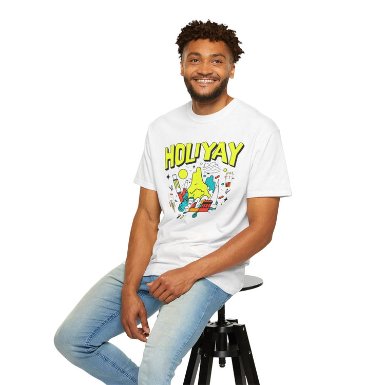 Holi-Yay Graphic T-Shirt, Fun Summer Tee, Unique Gift, Casual Wear, Birthday, Holiday Celebration, Unisex Apparel Printify