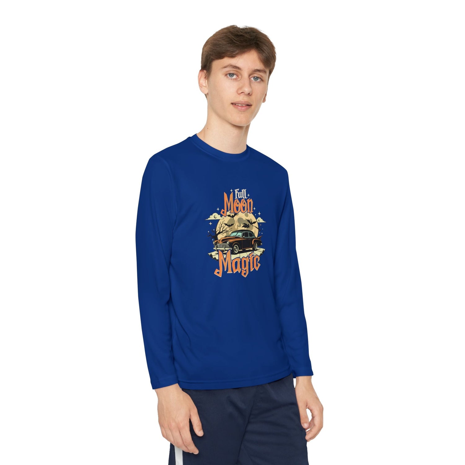 Youth Long Sleeve Competitor Tee - Vibrant Graphic Tee for Kids, Perfect for Casual Outings, Halloween, Parties, Everyday Wear, Unique [...] Printify