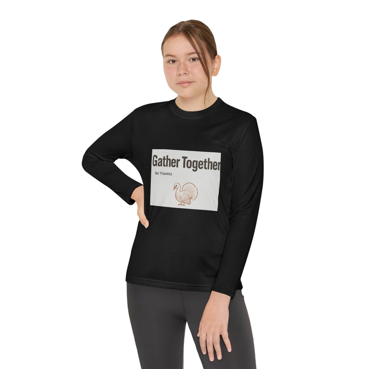 Thanksgiving Youth Long Sleeve Tee, Gather Together Shirt, Kids Long Sleeve Shirt, Family Celebration Apparel, Holiday Gift Printify