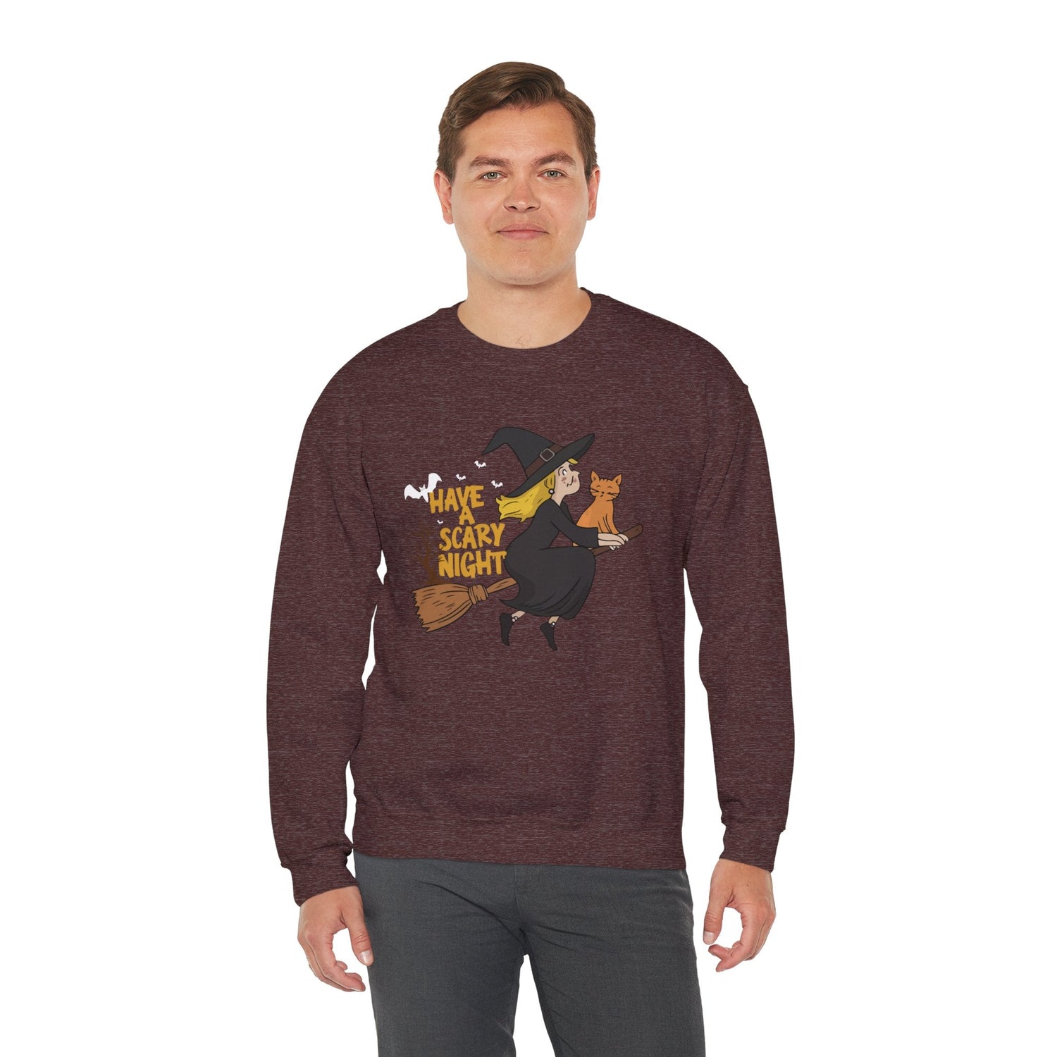 Halloween Witch Sweatshirt, Cozy Crewneck, Unisex Sweater, Spooky Season Apparel, Scary Night Gift, Fall Fashion Printify