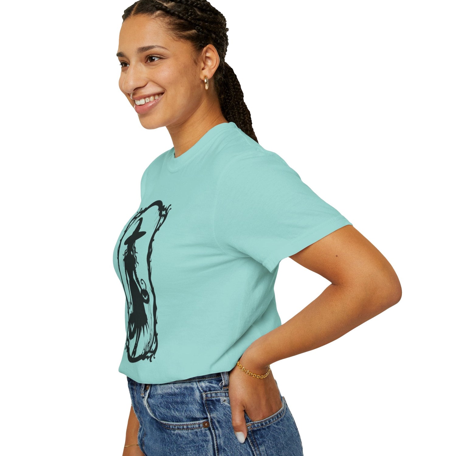 Witchy Garment-Dyed T-Shirt | Halloween Fashion Unisex Tee | Spooky Fall Apparel | Witch Costume Essential Printify