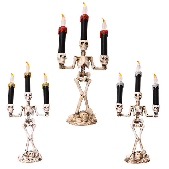 Halloween Three candles skeletons decoration My Store