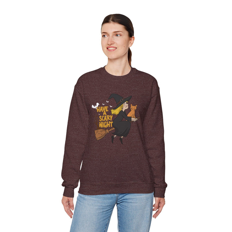 Halloween Witch Sweatshirt, Cozy Crewneck, Unisex Sweater, Spooky Season Apparel, Scary Night Gift, Fall Fashion Printify