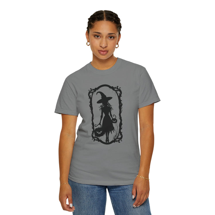 Witchy Garment-Dyed T-Shirt | Halloween Fashion Unisex Tee | Spooky Fall Apparel | Witch Costume Essential Printify