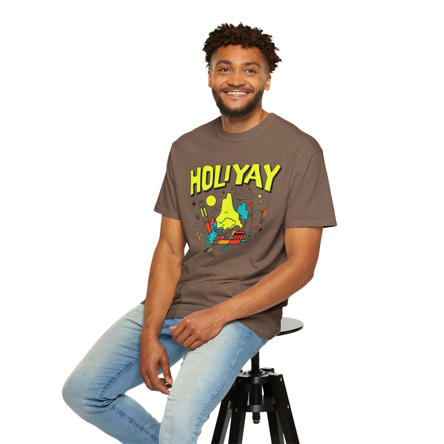 Holi-Yay Graphic T-Shirt, Fun Summer Tee, Unique Gift, Casual Wear, Birthday, Holiday Celebration, Unisex Apparel Printify
