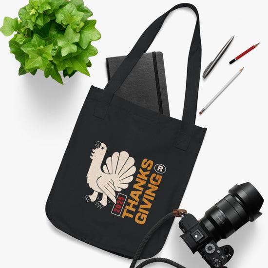 Thanksgiving Organic Canvas Tote Bag, Eco-Friendly Shopping Bag, Reusable Gift Bag, Fall Decor, Seasonal Tote Printify